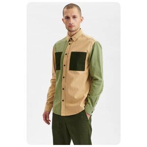 anerkjendt Aklouis Canvas Long Sleeve Button Up Shirt sz M